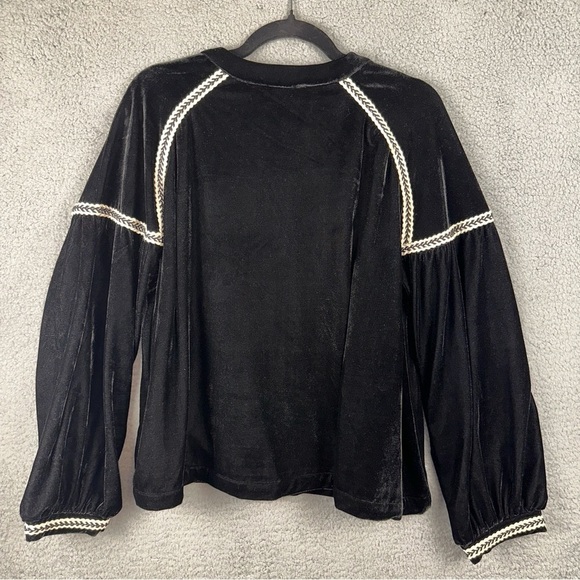 Elodie Embroidered Velvet Rose Draped Open Front Size XL Jacket Boho Y2K Artsy - Picture 3 of 12